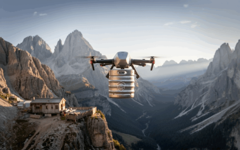 Quando la birra vola in alta quota: i droni rivoluzionano la logistica dei rifugi alpini